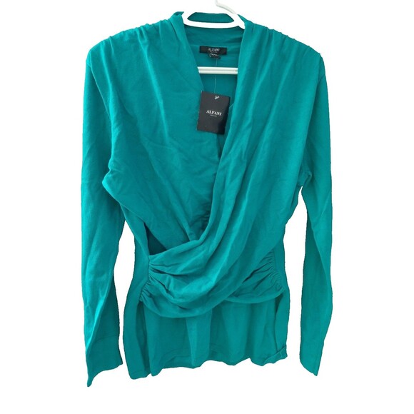 Alfani Tops - Alfani Women's Faux Wrap Long Sleeve Pullover NWT Size Petite Large